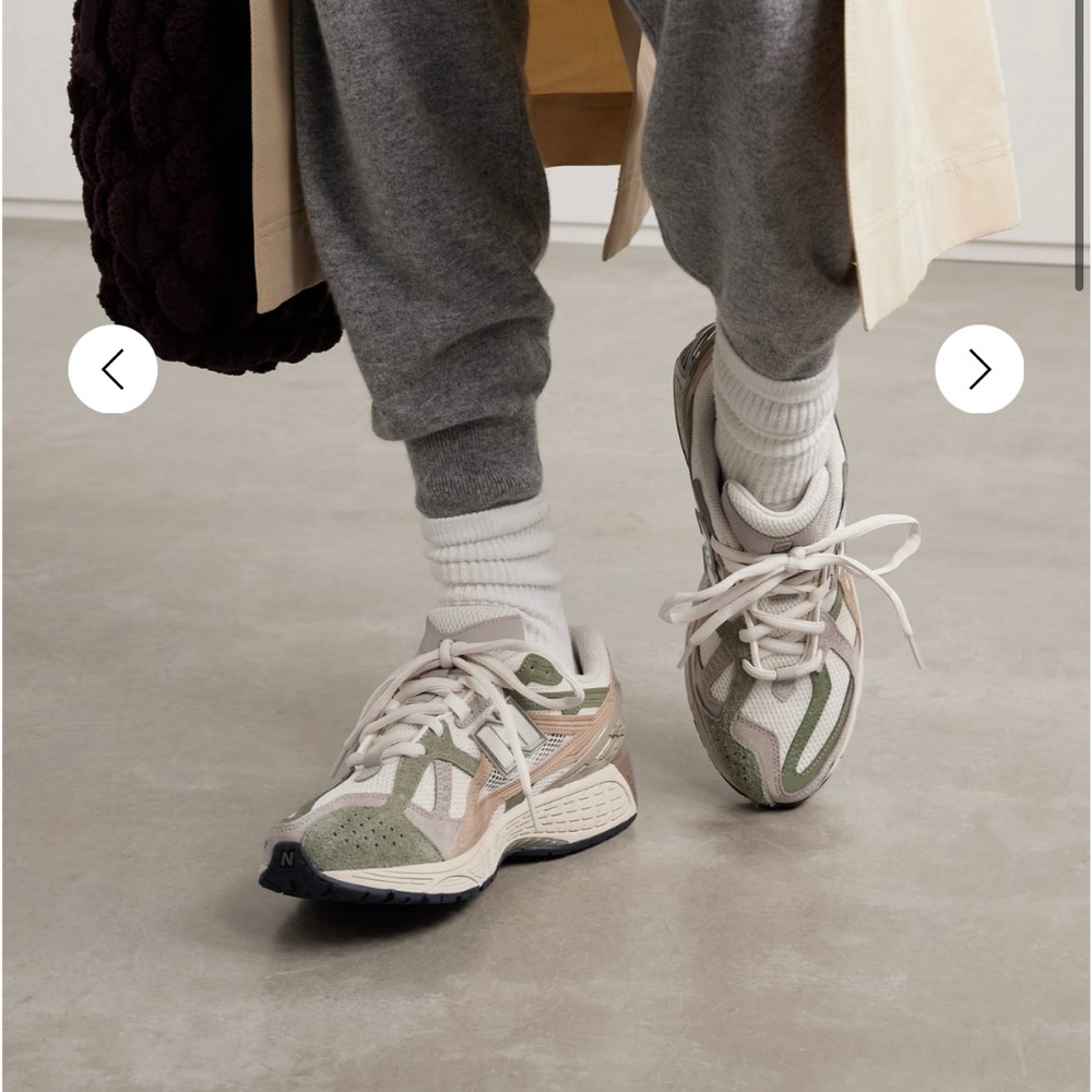 NEW BALANCE
1906 rubber, leather and shell-trimmed mesh sneakers